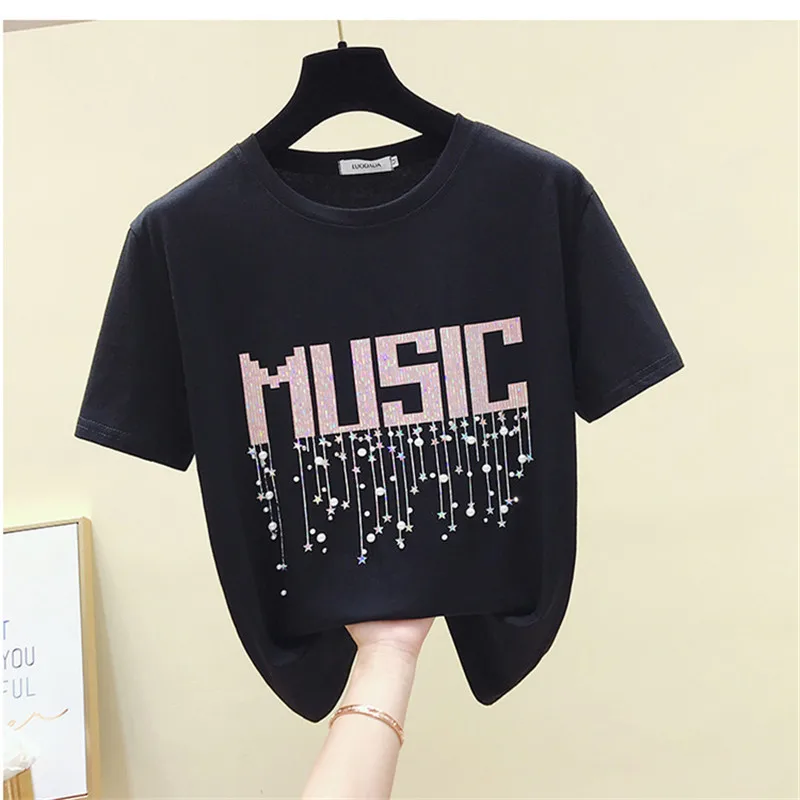Korea 2019 Loose Letter Beading Summer Women's New O-Neck Cute printed Soft Short-Sleeved Casual T-shirt Vogue Style Camisetas
Korea 2019 Loose Letter Beading Summer Women's New O-Neck Cute printed Soft Short-Sleeved Casual T-shirt Vogue Style Camisetas