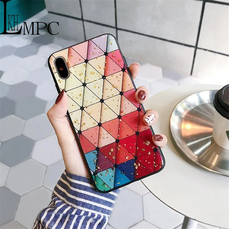 Luxury gold foil effervescent mobile phone cover for iphone XR case geometry rhombic for iPhone7 8 6splus xs max tpu soft shell
Luxury gold foil effervescent mobile phone cover for iphone XR case geometry rhombic for iPhone7 8 6splus xs max tpu soft shell