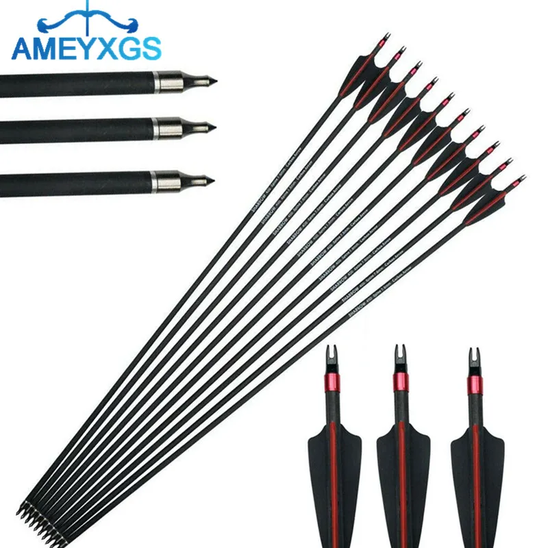 6/12Pcs 30" Archery Carbon Arrows Spine 400 Explosion Proof Ring Nocks Replace Broadheads Outdoor Hunting Shooting Accessories
6/12Pcs 30" Archery Carbon Arrows Spine 400 Explosion Proof Ring Nocks Replace Broadheads Outdoor Hunting Shooting Accessories