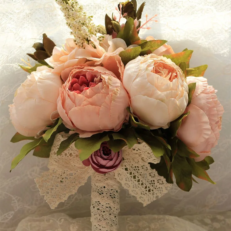 YO CHO Bride Wedding Bouquet Bridesmaid Holding Bouquets Pink DIY Home Party Artificial Silk Peony Fake Flower Table Decorations
YO CHO Bride Wedding Bouquet Bridesmaid Holding Bouquets Pink DIY Home Party Artificial Silk Peony Fake Flower Table Decorations
