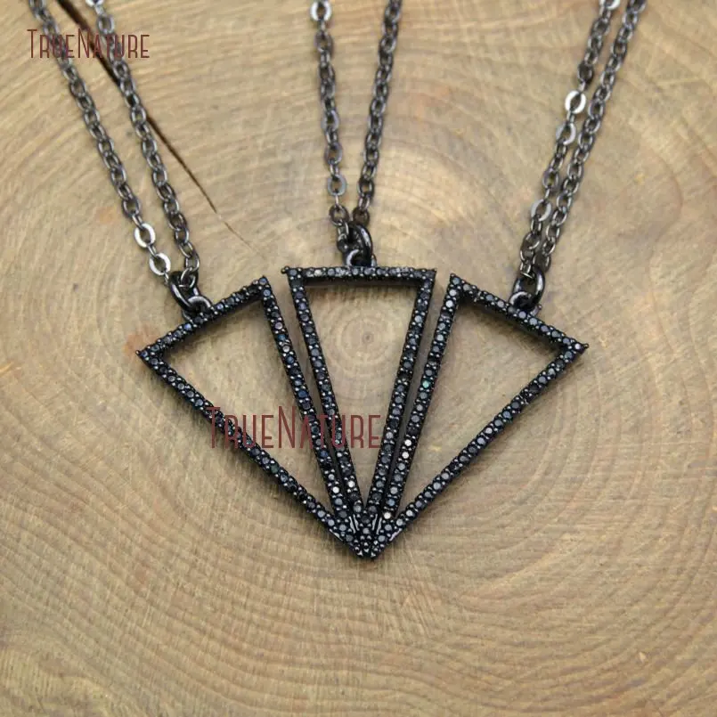 Black Zircon Beads Micro Pave Triangle Inverted Charm Gunmetal Finish Long Copper Chains For Women In 18 Inch NM10372
Black Zircon Beads Micro Pave Triangle Inverted Charm Gunmetal Finish Long Copper Chains For Women In 18 Inch NM10372