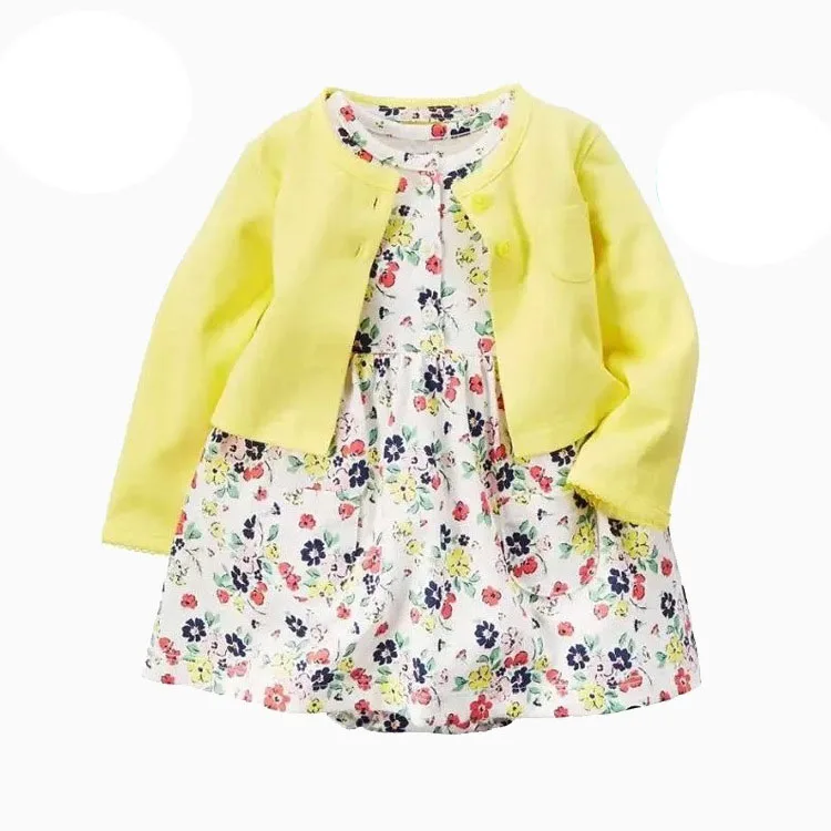 BGYCHID 2018 Baby Girl Dress Toddlers Spring Autumn 2pcs Coat+Dress for Toddlers Baby Girls Clothing 105