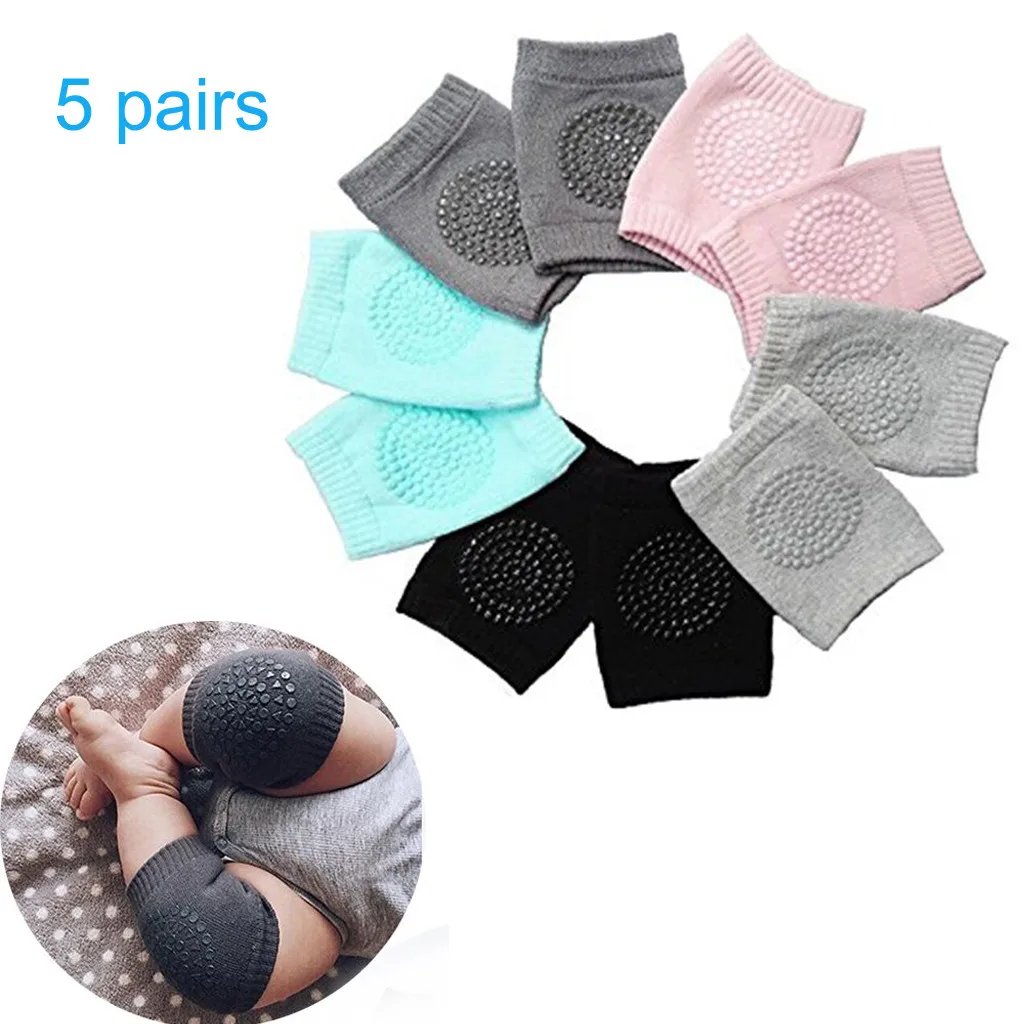 

5 Pairs Newborn Baby Crawling Anti-Slip Knee Socks Unisex Baby Toddlers Kneepads Clothes Accessories #BL0