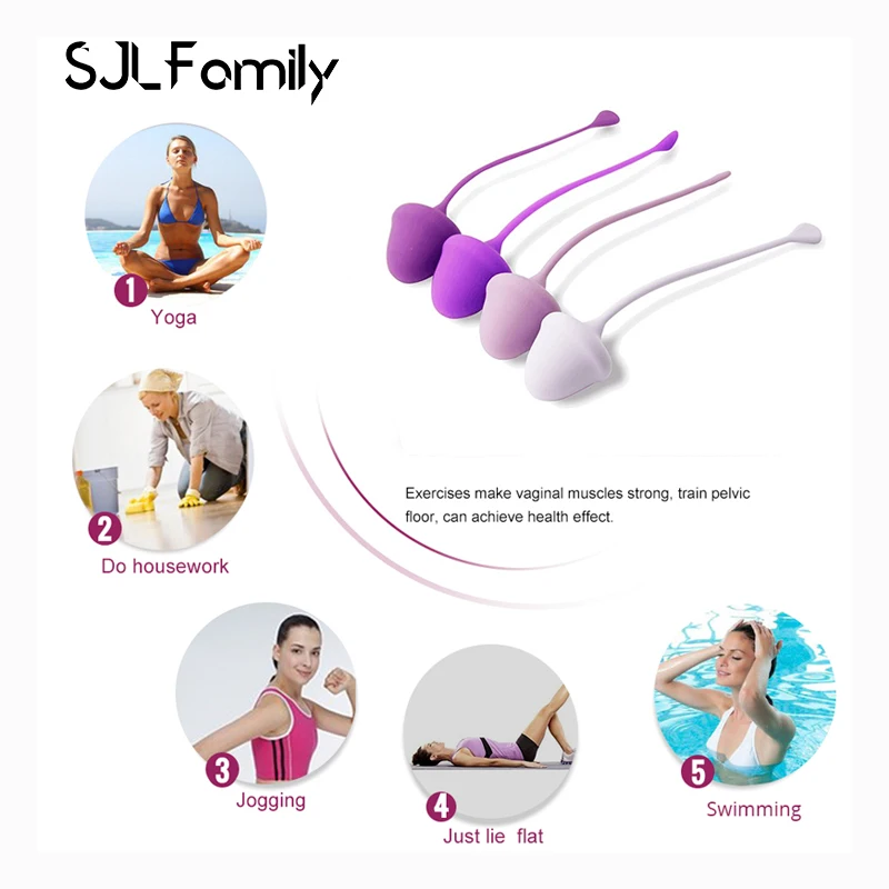 Sjlfamily мини вагинальный Trainer Кегеля мяч силиконовый Тесная Упражнение сокращаться