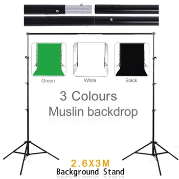 Background 3PCS 3*2M Green Black White Muslin Backdrops Cotton Chromakey 2.6*3M Support Stand Photo Studio Kit for Photo
Background 3PCS 3*2M Green Black White Muslin Backdrops Cotton Chromakey 2.6*3M Support Stand Photo Studio Kit for Photo