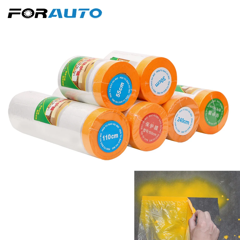 FORAUTO Pre-Taped Plastic Drop Cloth Dust Protection Masking Film Cover for Car Paint Plastic Dip Spray Paint Protection Film
FORAUTO Pre-Taped Plastic Drop Cloth Dust Protection Masking Film Cover for Car Paint Plastic Dip Spray Paint Protection Film