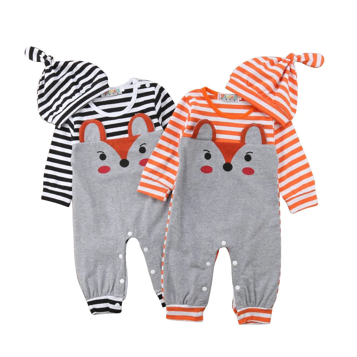 Newborn Infant Autumn Winter Rompers Baby Boys Girls Cute Lovely Fox Pattern Jumpsuits+Hats 2pcs Suits Cotton Clothes Outfits
Newborn Infant Autumn Winter Rompers Baby Boys Girls Cute Lovely Fox Pattern Jumpsuits+Hats 2pcs Suits Cotton Clothes Outfits