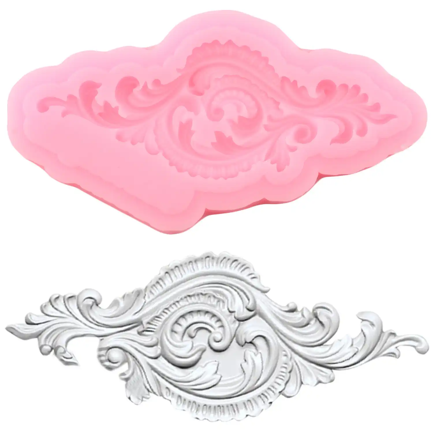 Frame Border 3D Silicone Molds DIY Scroll Relief Leaves Cupcake Topper Fondant