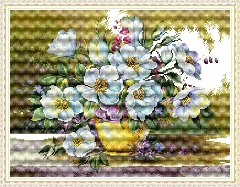 White flower cross stitch kit aida 14ct 11ct count print canvas cross stitches needlework embroidery DIY handmade
White flower cross stitch kit aida 14ct 11ct count print canvas cross stitches needlework embroidery DIY handmade