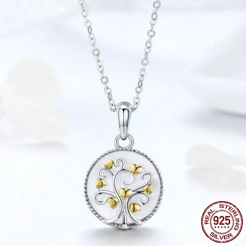 MYBEBOA Real 925 Sterling Silver Tree of Life Pendant Necklaces Women Gold Heart Tree Necklace Sterling Silver Jewelry
MYBEBOA Real 925 Sterling Silver Tree of Life Pendant Necklaces Women Gold Heart Tree Necklace Sterling Silver Jewelry