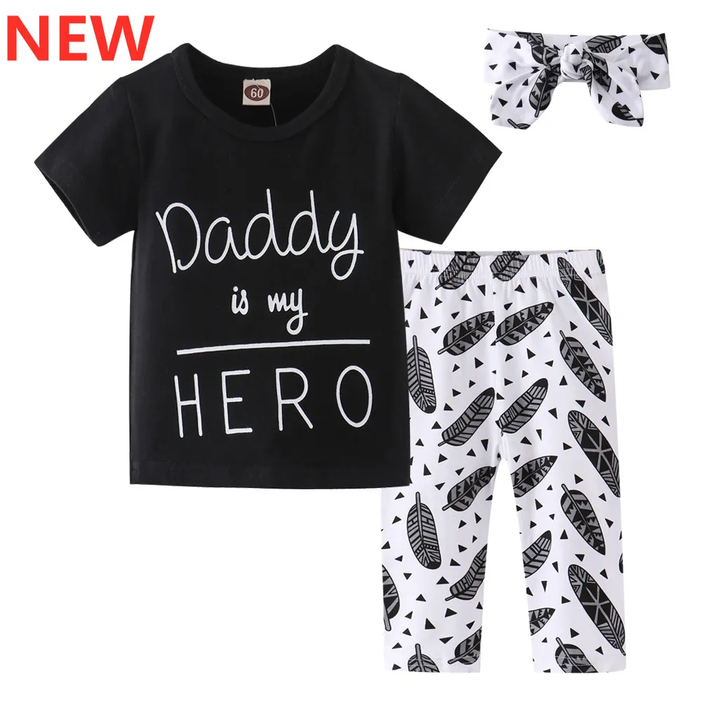 3PCS Newborn Infant Baby Girl Clothes Set Letter Print Black T Shirt Tops Pants Headband 3Pcs Kids Toddler Outfits Set
3PCS Newborn Infant Baby Girl Clothes Set Letter Print Black T Shirt Tops Pants Headband 3Pcs Kids Toddler Outfits Set