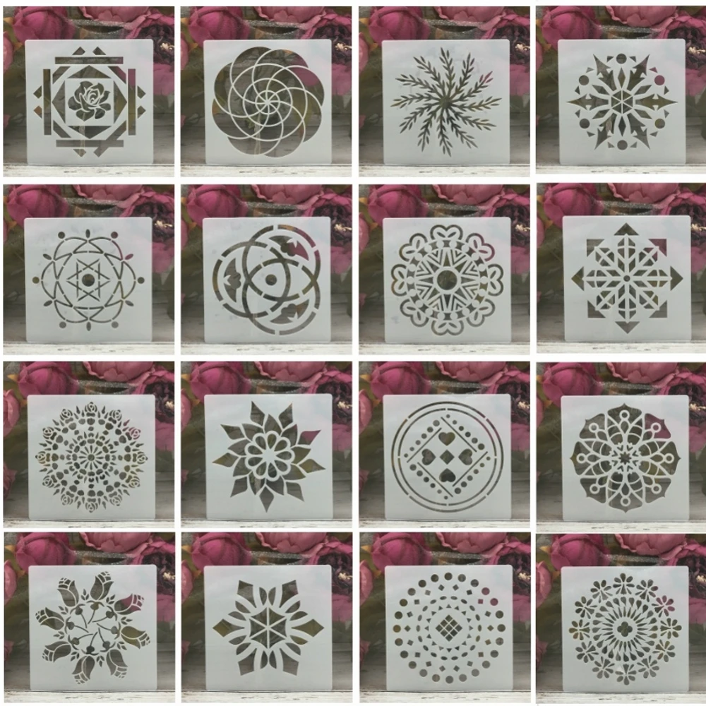 16Pcs/Set 13*13cm Round Mandala Geometry DIY Layering Stencils Painting Scrapbook Coloring Embossing Album Decorative Template
16Pcs/Set 13*13cm Round Mandala Geometry DIY Layering Stencils Painting Scrapbook Coloring Embossing Album Decorative Template