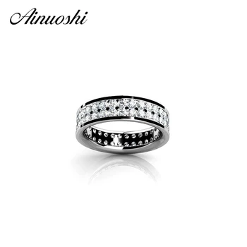 AINOUSHI Fashion Solid 925 Sterling Silver 2 Rows SONA Rings Women Wedding Engagement Anniversary Ring Christmas Jewelry Gifts
AINOUSHI Fashion Solid 925 Sterling Silver 2 Rows SONA Rings Women Wedding Engagement Anniversary Ring Christmas Jewelry Gifts