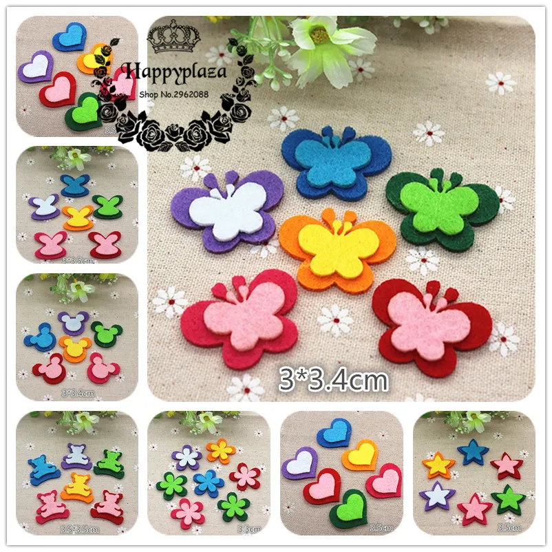 30pcs Mix Colors Non-woven Fabric Flower/Bear/Star/Heart Applique Patches Felt Accessories DIY Craft Scrapbooking,3.5cm
30pcs Mix Colors Non-woven Fabric Flower/Bear/Star/Heart Applique Patches Felt Accessories DIY Craft Scrapbooking,3.5cm