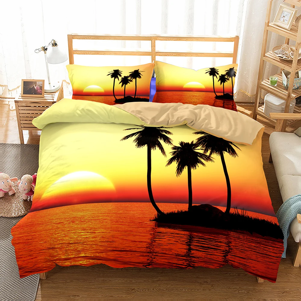 3PCS(1 Duvet Cover+2 Pillow Shams)Tropical Beach Island Palm Tree Gold Glow Microfiber Bedding Girls Ocean View Duvet Cover Set
3PCS(1 Duvet Cover+2 Pillow Shams)Tropical Beach Island Palm Tree Gold Glow Microfiber Bedding Girls Ocean View Duvet Cover Set