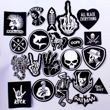 Pulaqi روك الموسيقى العصابات المعدنية التصحيح الملابس الحديد على بقع للملابس فاسق شريط شارات بها بنفسك شارات مطرزة للملابس ملصقات(China)