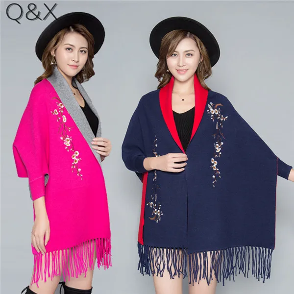 SC18 2018 Oversize Double Side Scarf Winter Cashmere Thick Poncho Women Appliqued Floral Female Long Sleeves Wrap Warm Shawl
SC18 2018 Oversize Double Side Scarf Winter Cashmere Thick Poncho Women Appliqued Floral Female Long Sleeves Wrap Warm Shawl