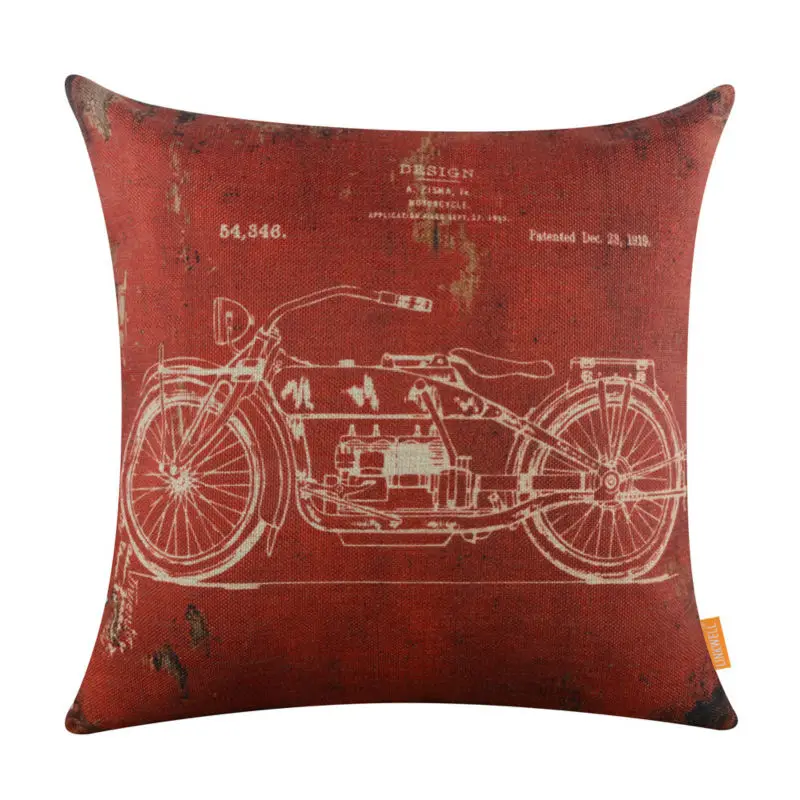 LINKWELL 18x18" Retro Dark Red Old Motorcycle Patent Drawings Burlap Cushion Cover Throw Pillowcase Shabby Chic Accent Antique
LINKWELL 18x18" Retro Dark Red Old Motorcycle Patent Drawings Burlap Cushion Cover Throw Pillowcase Shabby Chic Accent Antique