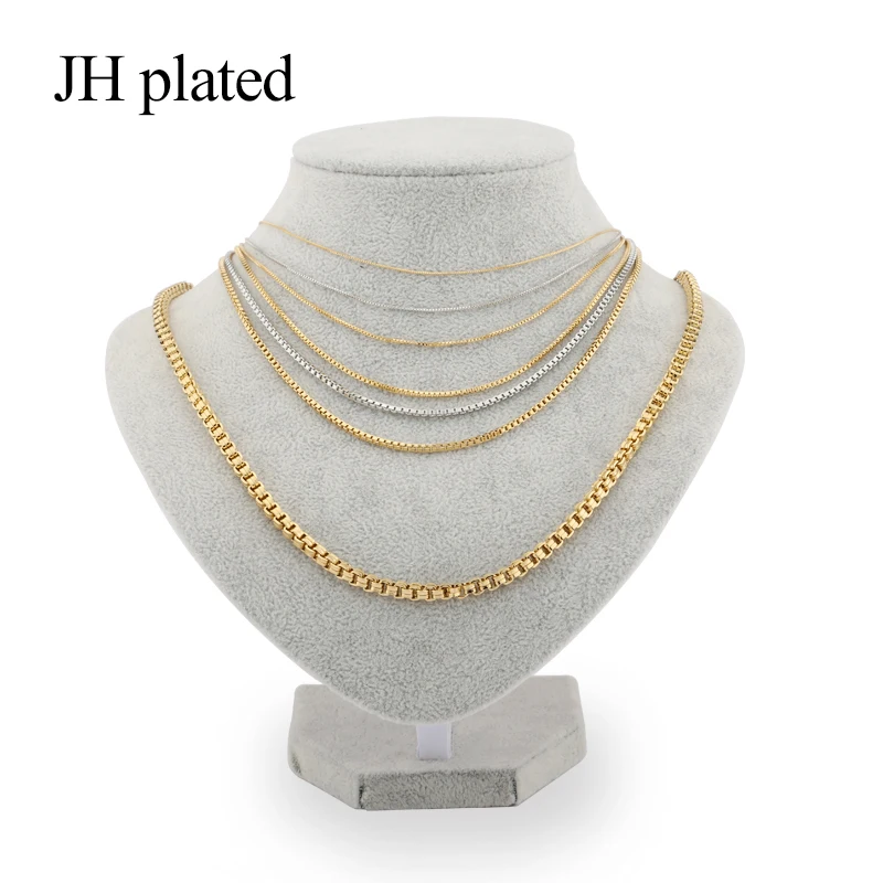 JHplated Trendy Gold Silver Necklaces Square Link Chain Torques width 0.6/0.8/2.0mm length 45cm/60cm fashion jewelry
JHplated Trendy Gold Silver Necklaces Square Link Chain Torques width 0.6/0.8/2.0mm length 45cm/60cm fashion jewelry
