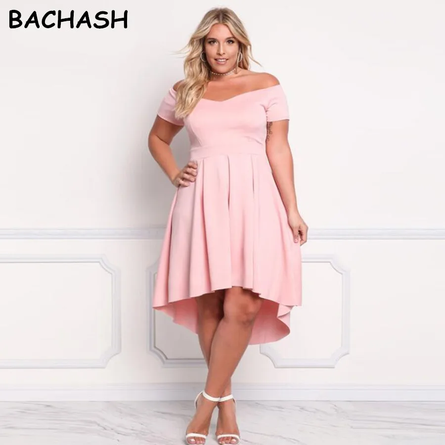 BACHASH 2018 Summer New Slash Neck Off Shoulder Asymmetrical Party Dress Cocktail Vintage Dress Lady Dresses Plus Size Dress
BACHASH 2018 Summer New Slash Neck Off Shoulder Asymmetrical Party Dress Cocktail Vintage Dress Lady Dresses Plus Size Dress
