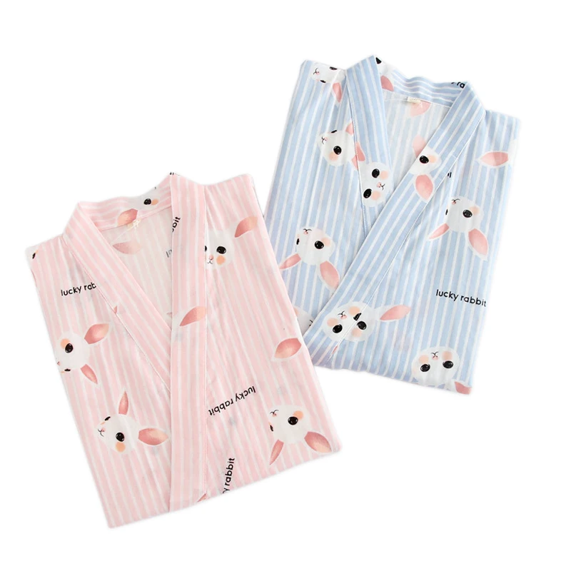 New Fresh rabbit kimono robes women bathrobes 100% Gauze cotton cute casual striated women nightgowns Japanese robes
New Fresh rabbit kimono robes women bathrobes 100% Gauze cotton cute casual striated women nightgowns Japanese robes