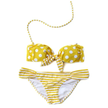 Women Bikini Set Bandage Push-Up Padded Yellow Swimwear Swimsuit Bathing suit Bow Women's circle print split Swimsuit Bikinis
Women Bikini Set Bandage Push-Up Padded Yellow Swimwear Swimsuit Bathing suit Bow Women's circle print split Swimsuit Bikinis