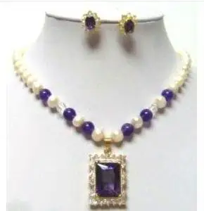 New Arriver Pearl Jewellery Set,Purple Amethystes Pendant Necklace Earrings,Perfect Women Gift Wedding Birthday Part Jewelry
New Arriver Pearl Jewellery Set,Purple Amethystes Pendant Necklace Earrings,Perfect Women Gift Wedding Birthday Part Jewelry