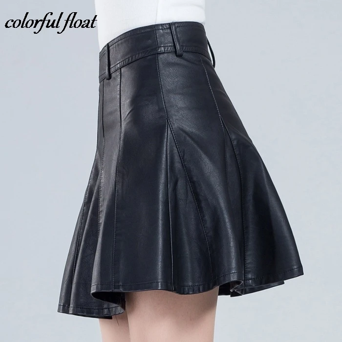 2019 new short skirt women's autumn winter models were thin code half skirt a word pleated PU leather skirt 03
2019 new short skirt women's autumn winter models were thin code half skirt a word pleated PU leather skirt 03