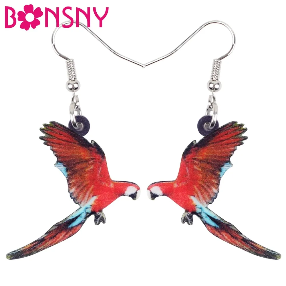 Bonsny Acrylic Red-and-green Macaw Parrot Bird Earrings Big Long Dangle Drop Tropic Animal Jewelry For Women Girls Summer Charms
Bonsny Acrylic Red-and-green Macaw Parrot Bird Earrings Big Long Dangle Drop Tropic Animal Jewelry For Women Girls Summer Charms