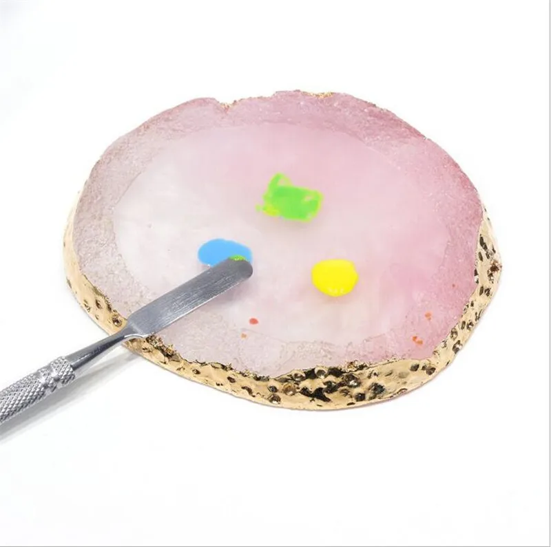 7 Colors Manicure Accessory DIY Tools Resin Nail Art Painting Gel Palette Golden Edge Polish Agate Mix Stir Crystal Gem Plate
7 Colors Manicure Accessory DIY Tools Resin Nail Art Painting Gel Palette Golden Edge Polish Agate Mix Stir Crystal Gem Plate