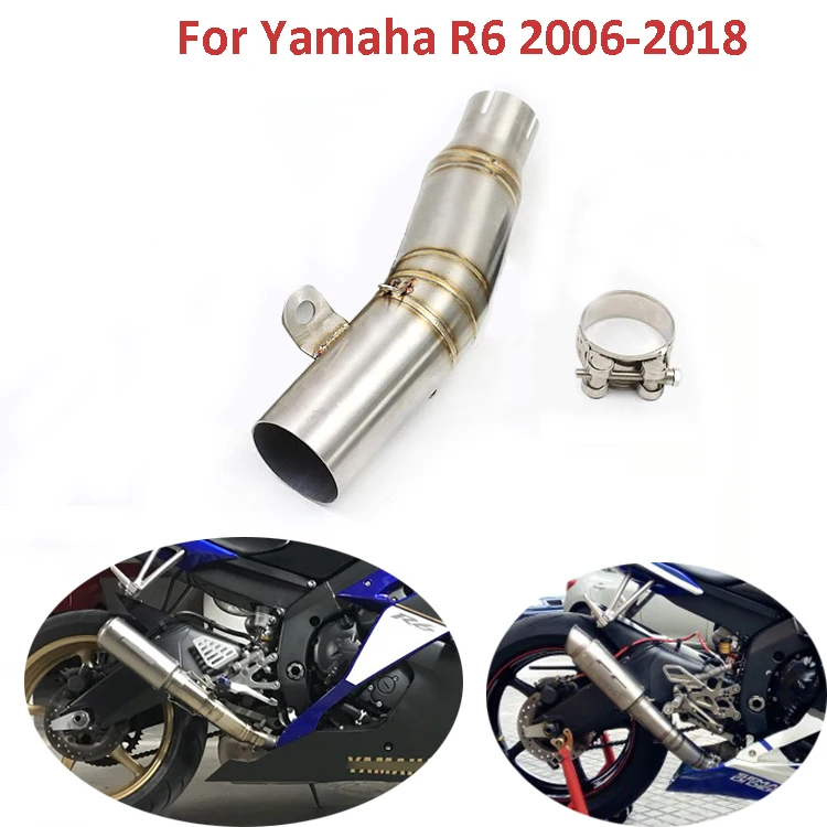 Motorcycle Exhaust System Mid Middle Pipe Modified Stainless Steel Titanium Alloy Connect Tube For Yamaha YZF R6 2016-2018
Motorcycle Exhaust System Mid Middle Pipe Modified Stainless Steel Titanium Alloy Connect Tube For Yamaha YZF R6 2016-2018