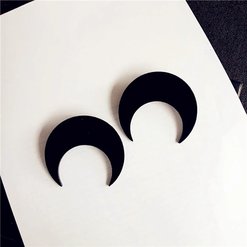 Punk Night Club Women Jewelry Accessories Personality Black Gold Acrylic Moon Stud Earrrings
Punk Night Club Women Jewelry Accessories Personality Black Gold Acrylic Moon Stud Earrrings