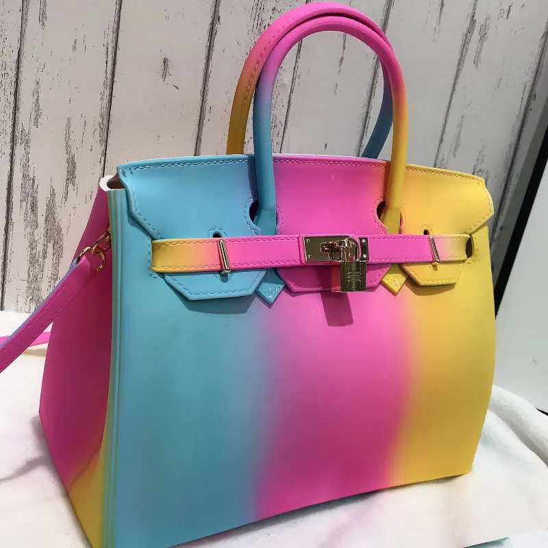 2019 New color handbag personality jelly bag single shoulder oblique span female bag European and American collision bag
2019 New color handbag personality jelly bag single shoulder oblique span female bag European and American collision bag
