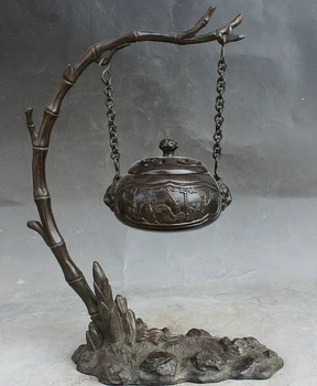 Chinese Dynasty Palace Purple Bronze Wealth Bamboo Statue Incense Burner Censer
Chinese Dynasty Palace Purple Bronze Wealth Bamboo Statue Incense Burner Censer