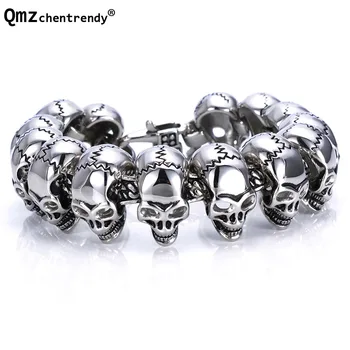 316L Stainless Steel Huge Heavy Solid Bangle Men's Skeleton Skull bracelet Ghost Biker Hip hop Motorcycle Link Bangle For Boy
316L Stainless Steel Huge Heavy Solid Bangle Men's Skeleton Skull bracelet Ghost Biker Hip hop Motorcycle Link Bangle For Boy