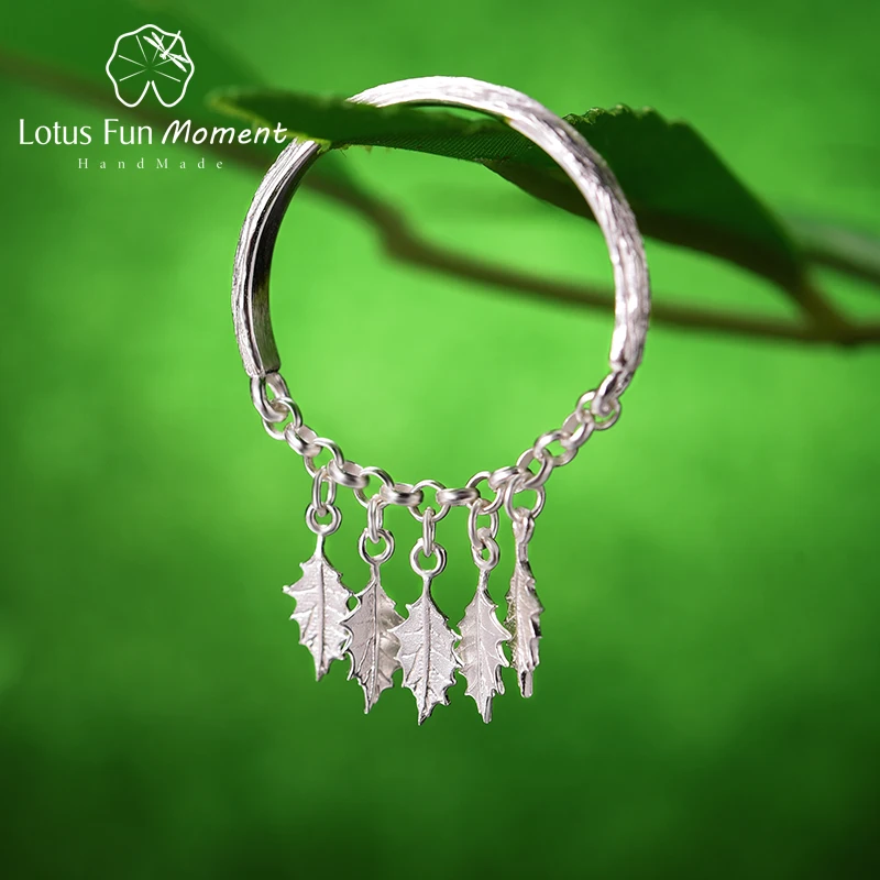 

Lotus Fun Moment Real 925 Sterling Silver Natural Handmade Designer Original Fine Jewelry Holly Leaves Rings for Women Bijoux