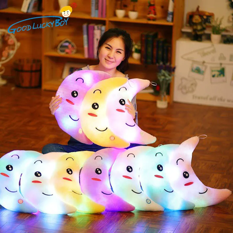 38CM Creative Luminous Moon Pillow Filled Animal Cushion Doll Shine Plush Lighting Kawaii Appease Baby Luminous
38CM Creative Luminous Moon Pillow Filled Animal Cushion Doll Shine Plush Lighting Kawaii Appease Baby Luminous