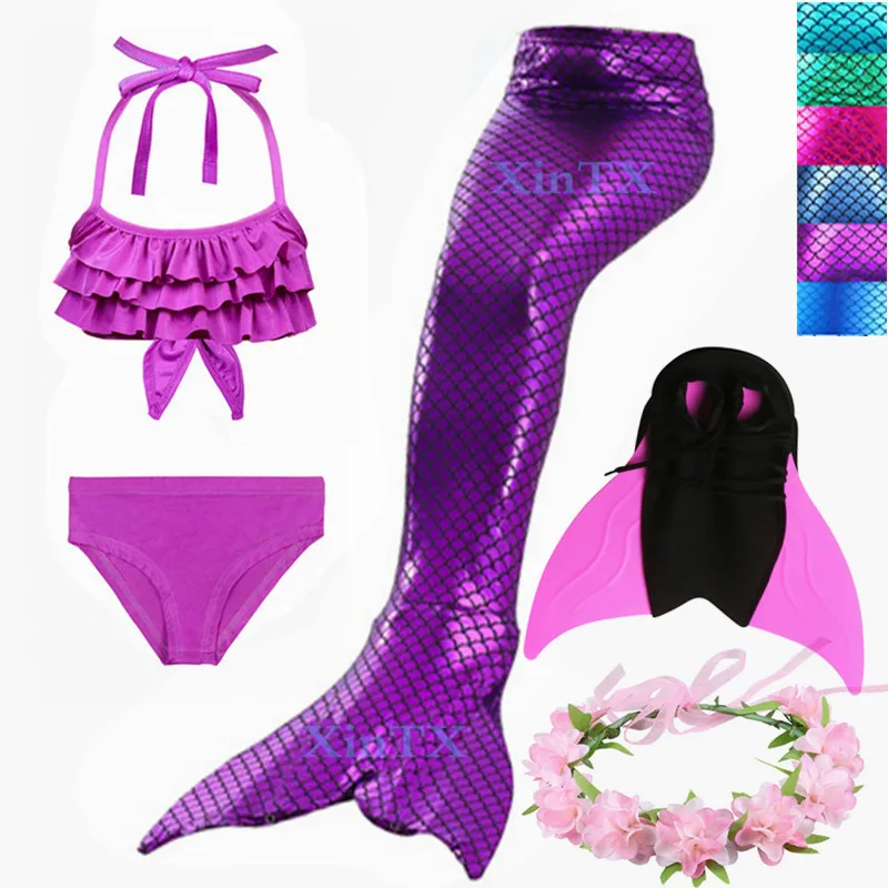 New Kids Swimming Mermaid Tail With Mono fin Garland Girl Kids Bikini Children Mermaid Swimsuit Cosplay Costume
New Kids Swimming Mermaid Tail With Mono fin Garland Girl Kids Bikini Children Mermaid Swimsuit Cosplay Costume