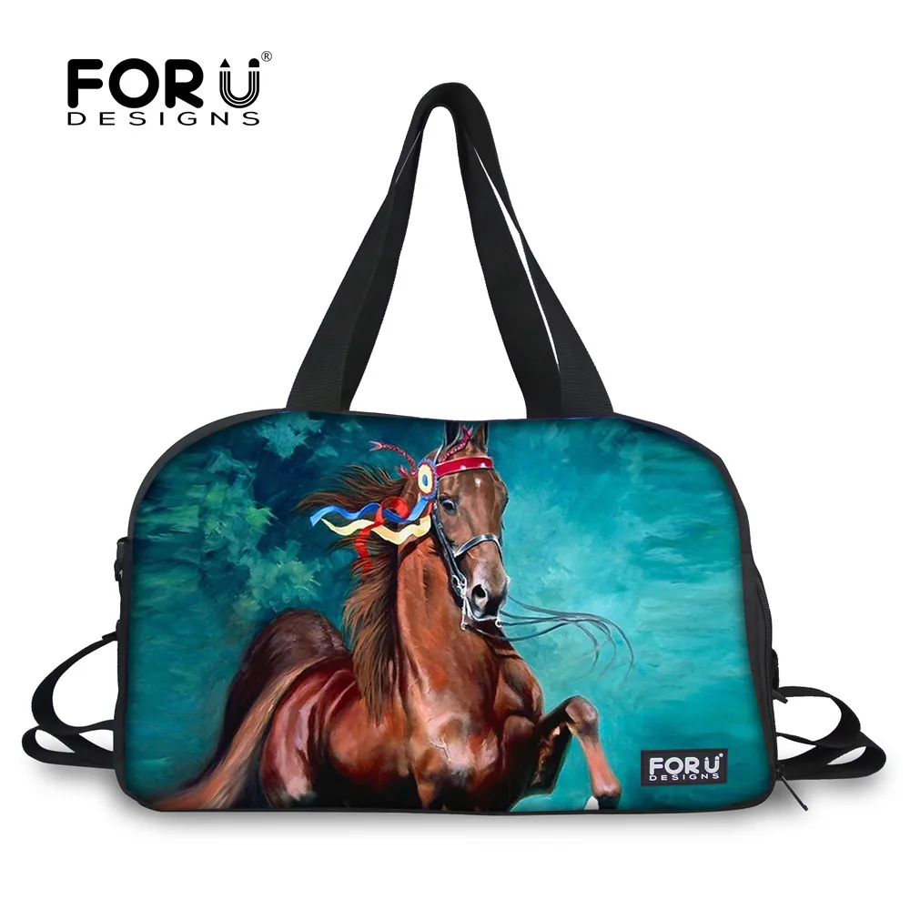 FORUDESIGNS/лошадь животные британский стиль для женщин и мужчин спортивные сумки