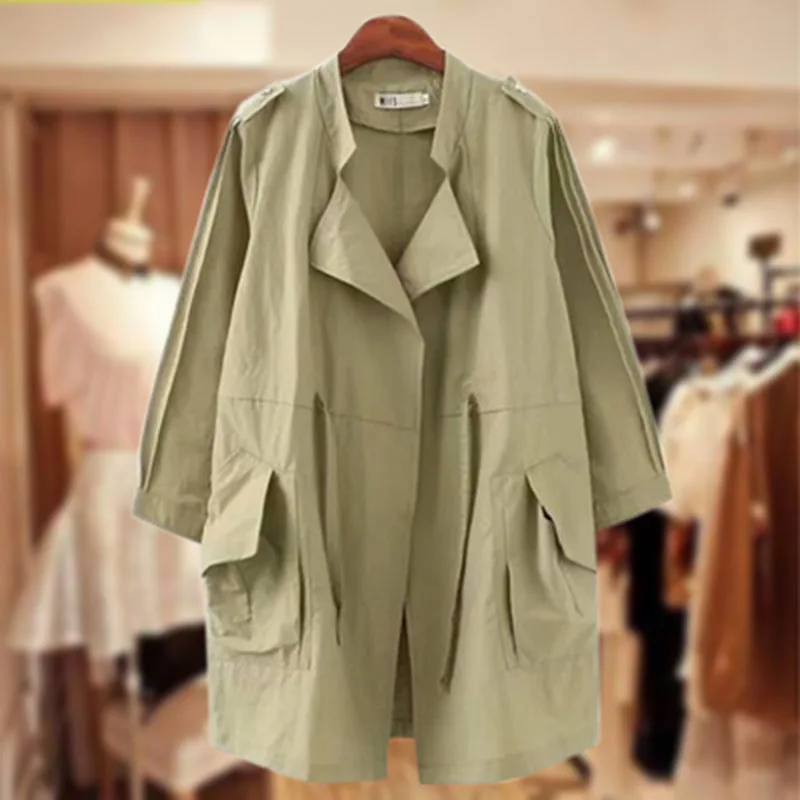 chaqueta large size 4XL spring and autumn new windbreaker in the long section of retro casual models loose thin section Female
chaqueta large size 4XL spring and autumn new windbreaker in the long section of retro casual models loose thin section Female