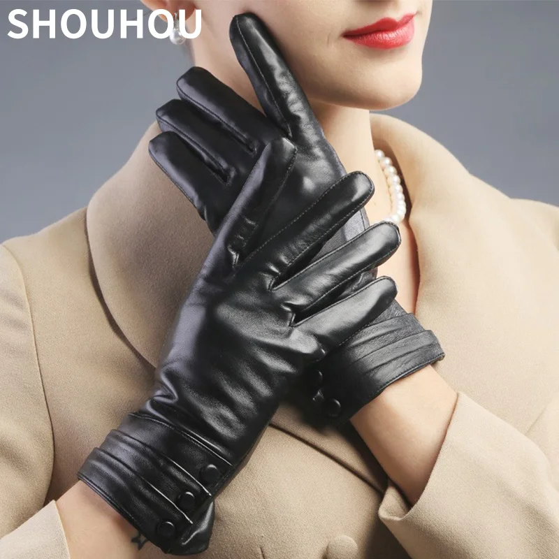 SHOUHOU 2017 women winter gloves genuien sheepskin leather gloves fashion ladys party show gloves Touch screen gloves mittens
SHOUHOU 2017 women winter gloves genuien sheepskin leather gloves fashion ladys party show gloves Touch screen gloves mittens