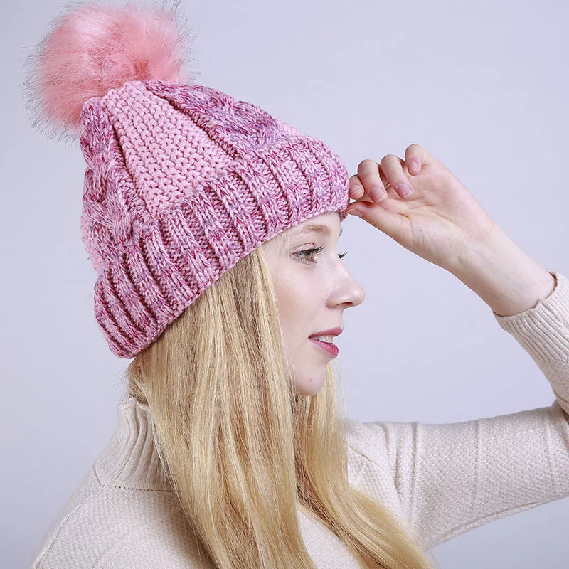 Girls Knitted Hat Women Beanies Fur Pompom Hats Lady Winter Warm Cotton Caps Pompom Skullies Wool Knitted Adjustable Cap B-8457
Girls Knitted Hat Women Beanies Fur Pompom Hats Lady Winter Warm Cotton Caps Pompom Skullies Wool Knitted Adjustable Cap B-8457
