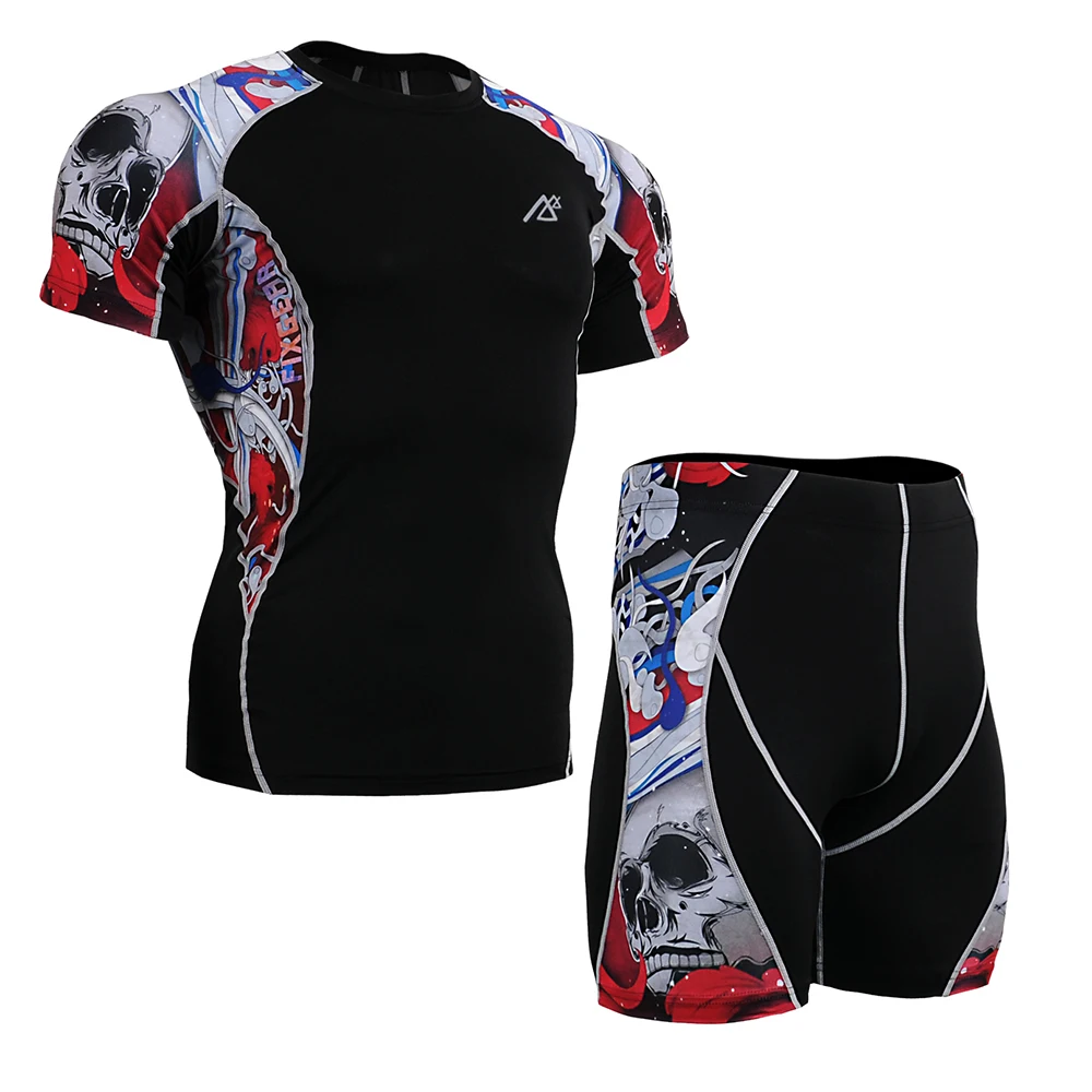 Short Sleeve Shirt&Shorts Set Runing Suit Skin-Tight Gym Men's Compression Training MMA Workout Fitness Yoga Set C2S/P2S-B19R
Short Sleeve Shirt&Shorts Set Runing Suit Skin-Tight Gym Men's Compression Training MMA Workout Fitness Yoga Set C2S/P2S-B19R