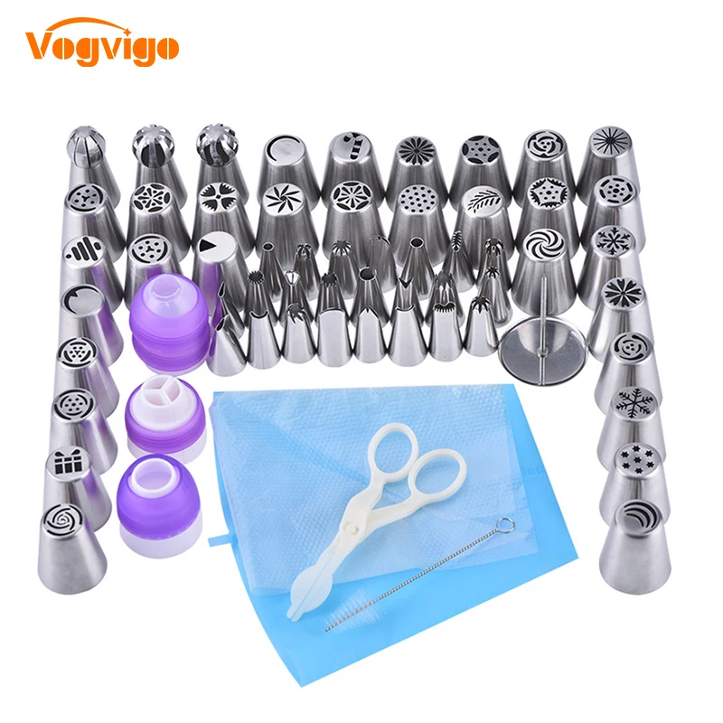 VOGVIGO 64pc/set Pastry Nozzles And Coupler Icing Piping Tips Sets Stainless Steel Rose Cream Bakeware Cupcake Cake Decorating
VOGVIGO 64pc/set Pastry Nozzles And Coupler Icing Piping Tips Sets Stainless Steel Rose Cream Bakeware Cupcake Cake Decorating