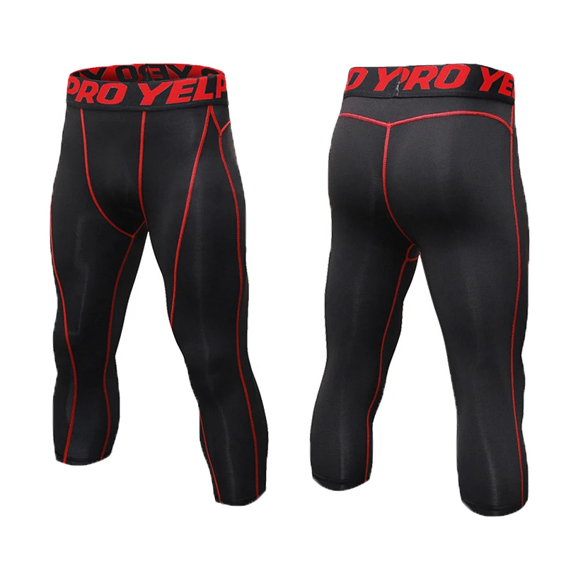 

Men's Compression Pants 3/4 Capri Shorts Baselayer Sports Tights Male Sport Running Cycling Fitness Leggings Outdoor Sportswear