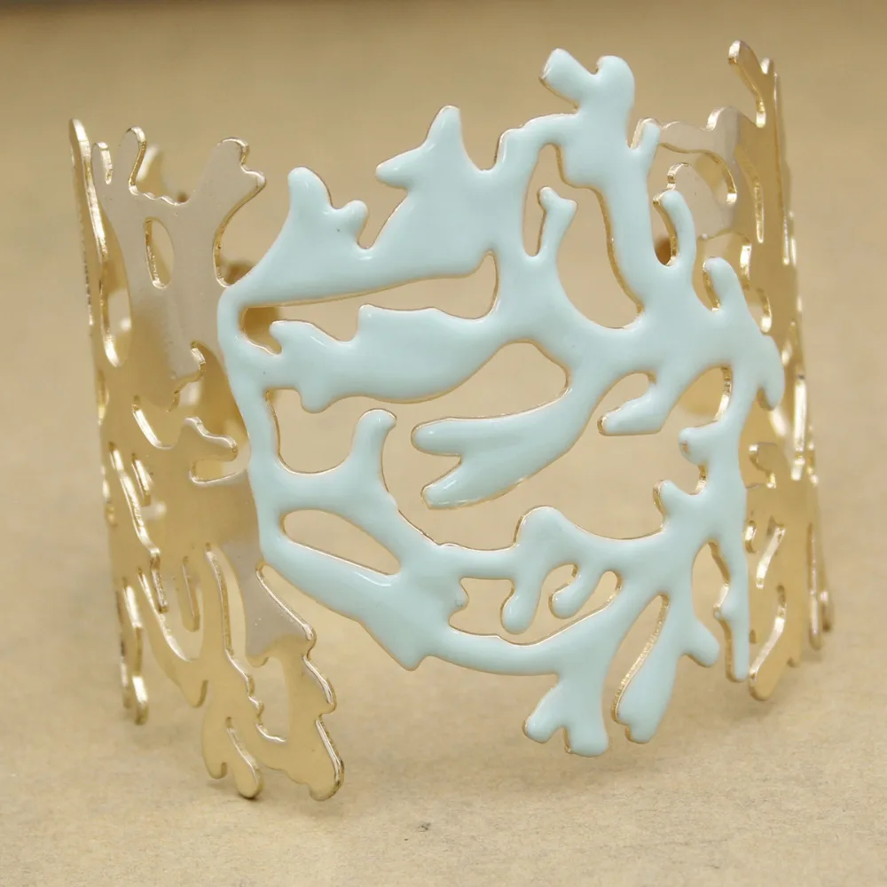 Gold Color Blue Lacquer Enamel Coral Filigree Metal Bracelet Bangle Cuff Jewelry Pulseira Feminina Dropshipping
Gold Color Blue Lacquer Enamel Coral Filigree Metal Bracelet Bangle Cuff Jewelry Pulseira Feminina Dropshipping