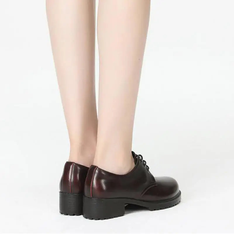 Soft Women's Shoes Leisure Deep-mouthed Medium-heel Leather Shoes Lace Up low heels Formal Shoes trend Dames Schoenen
Soft Women's Shoes Leisure Deep-mouthed Medium-heel Leather Shoes Lace Up low heels Formal Shoes trend Dames Schoenen