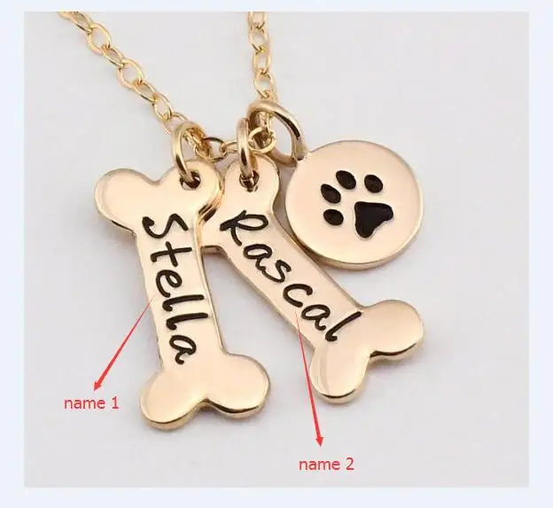 Puppies Gear Personalized Dog Bone Name Necklace Puppies Gear Personalized Dog Bone Name Necklace