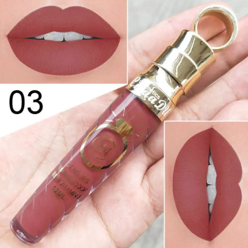 Matte Lip Gloss Liquid Lipsticks Shimmer Glitter Sexy Lips Maquiagem Cosmetics Makeup Tint
Matte Lip Gloss Liquid Lipsticks Shimmer Glitter Sexy Lips Maquiagem Cosmetics Makeup Tint