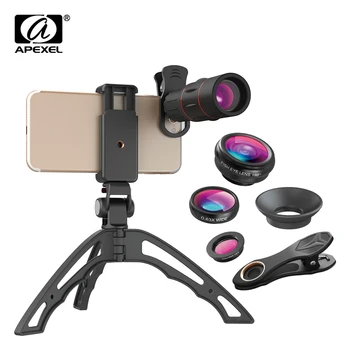 Apexel Universal 18X Zoom Telephoto Optic Lens Fisheye Wide Angle Macro Lens with tripod phone holder For iPhone Samsung huawei
Apexel Universal 18X Zoom Telephoto Optic Lens Fisheye Wide Angle Macro Lens with tripod phone holder For iPhone Samsung huawei